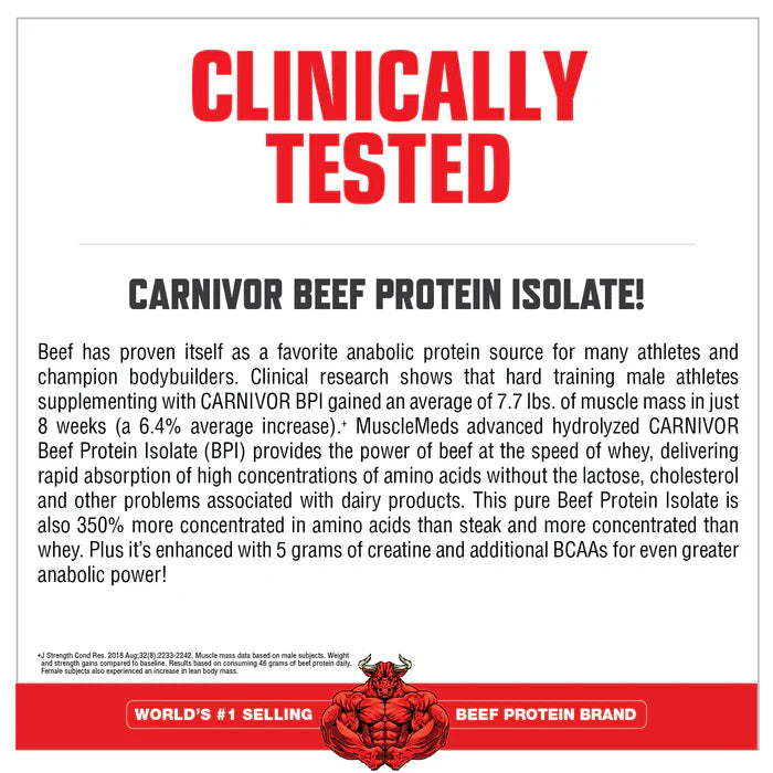 CARNIVOR BEEF PROTEIN 8LBS 100 SERVINGS BY MUSCLEMEDS