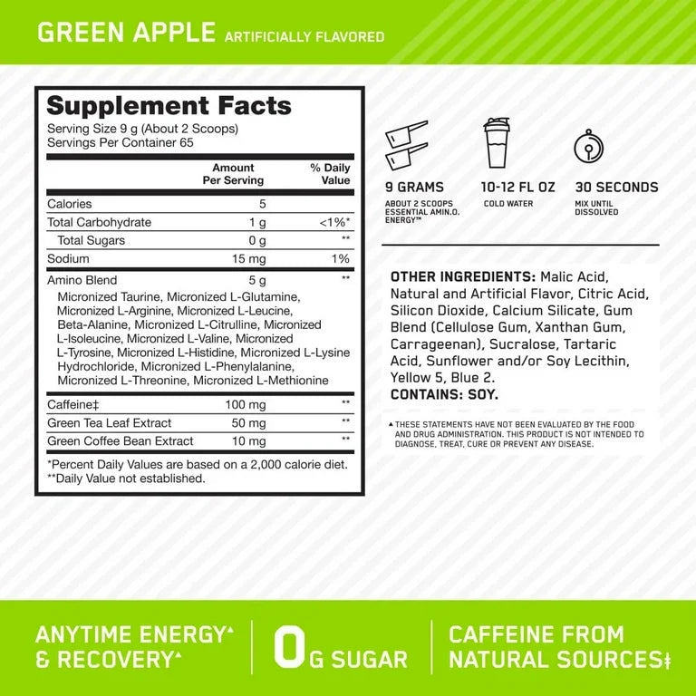 AMINO ENERGY 30 SERVINGS BY OPTIMUM NUTRITION
