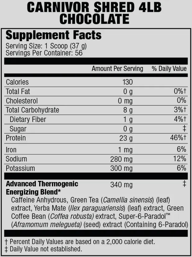 CARNIVOR SHRED 4.5LBS 56 SERVINGS BY MUSCLEMEDS