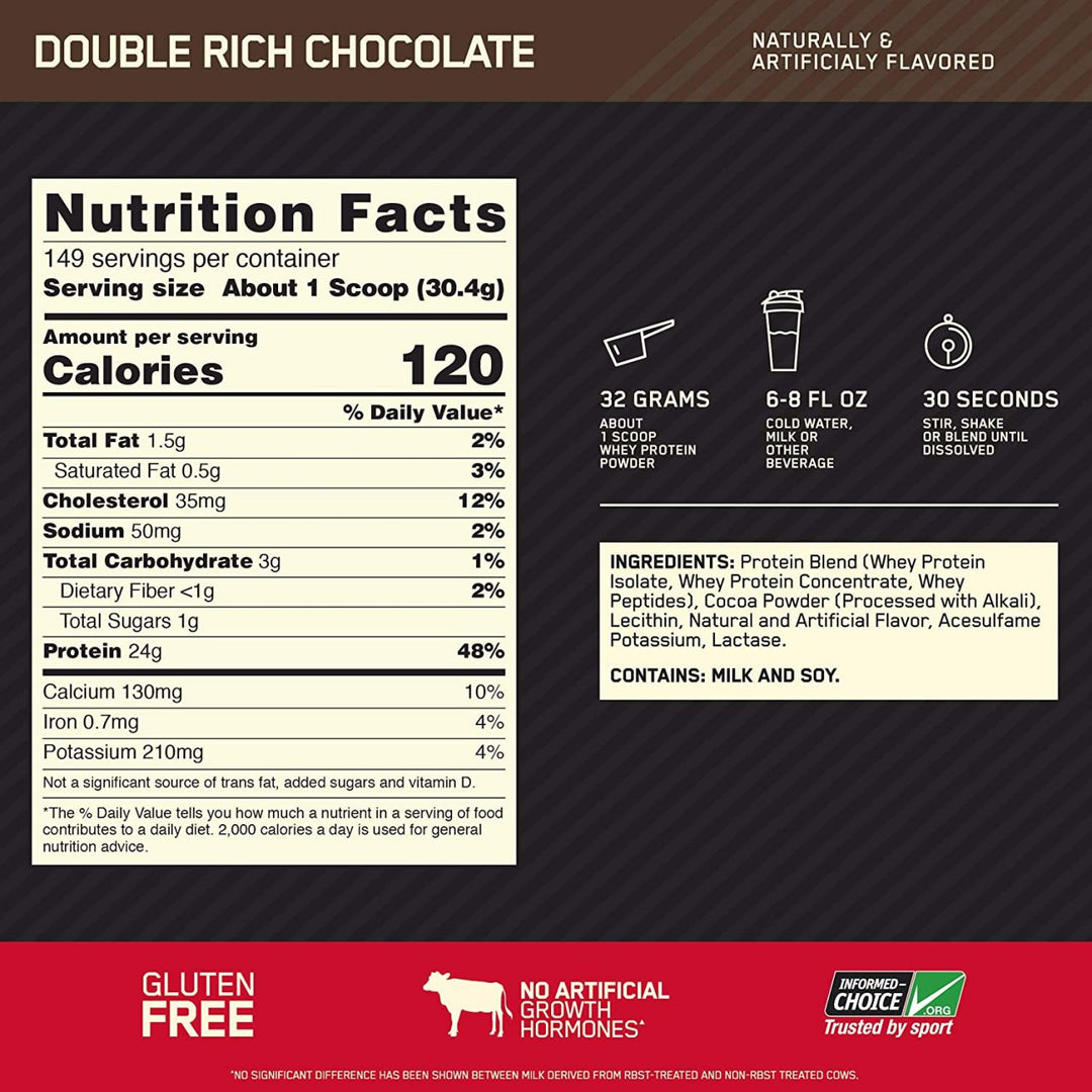 GOLD STANDARD 100% WHEY BY OPTIMUM NUTRITION  10LBS